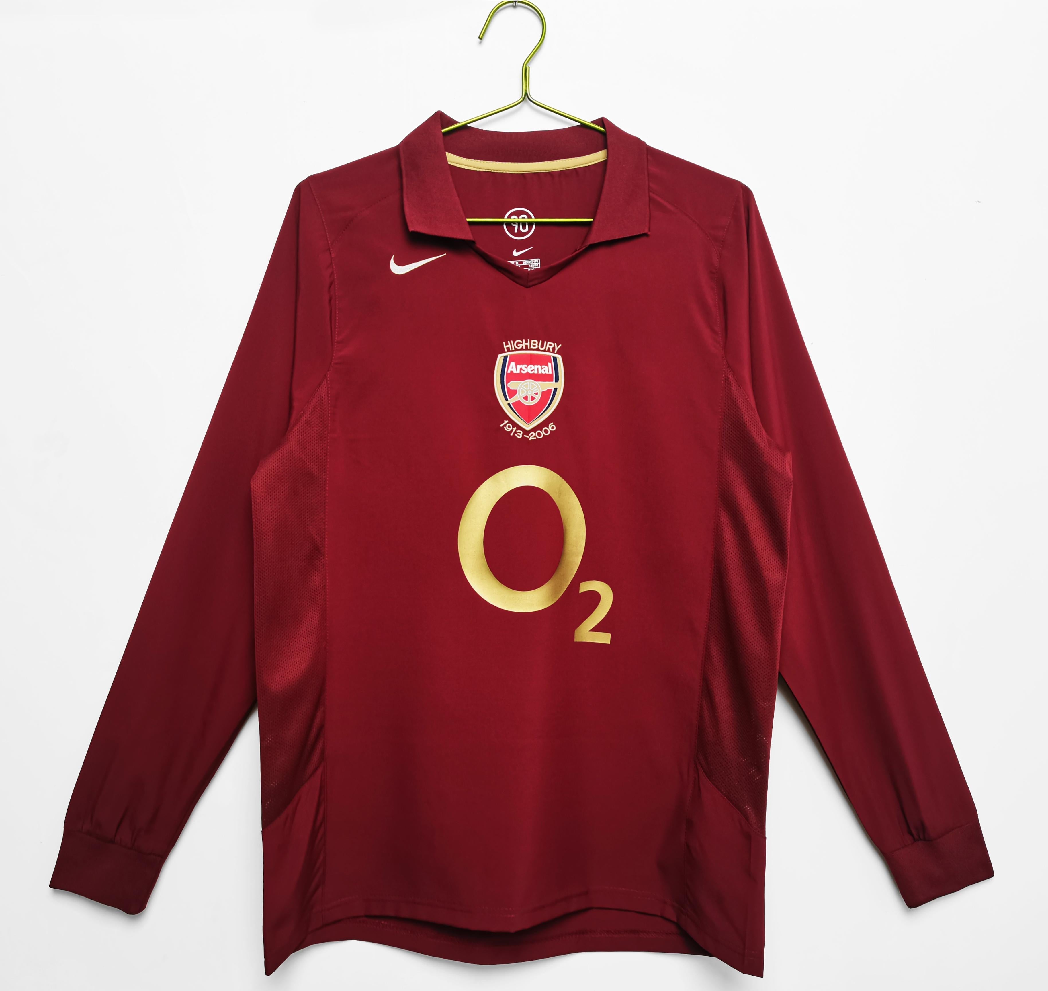 Arsenal 2005/2006 Retro O2 Home Shirt - Long Sleeve