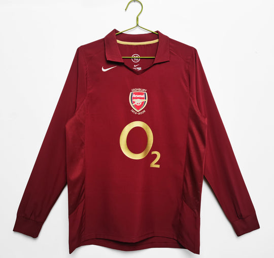 Arsenal 2005/2006 Retro O2 Home Shirt - Long Sleeve