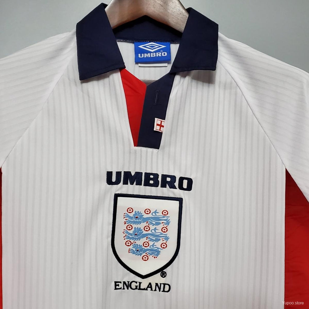 England 1998 Long Sleeves Home Retro Shirt World Cup Beckham