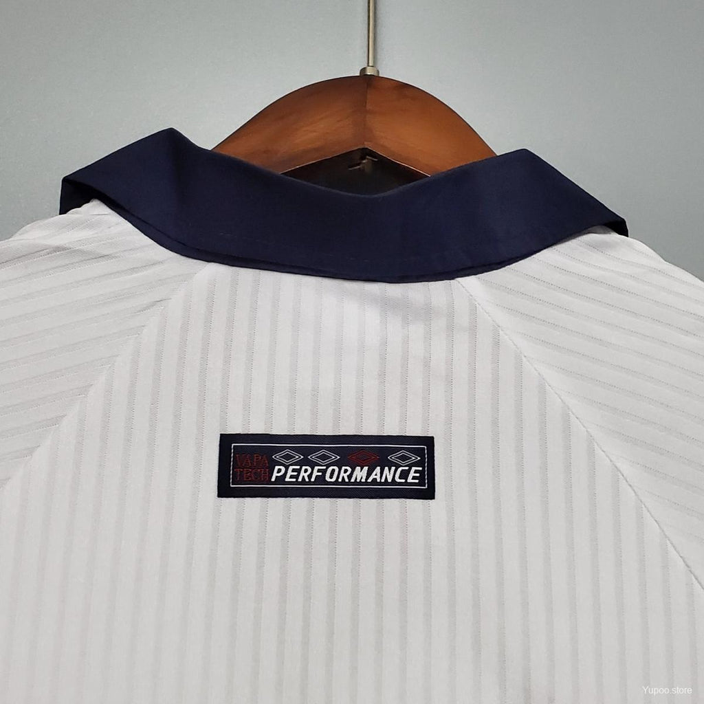 England 1998 Long Sleeves Home Retro Shirt World Cup Beckham