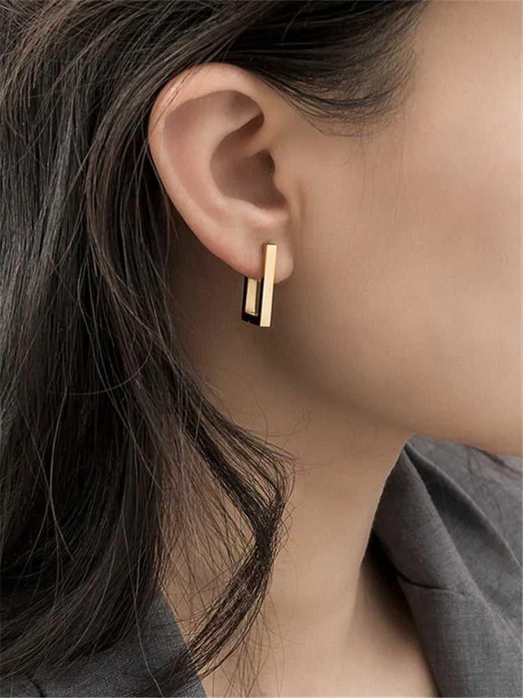 rectangular-hoop-earrings - Famzoa