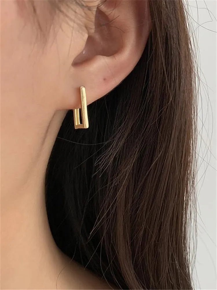 rectangular-hoop-earrings - Famzoa