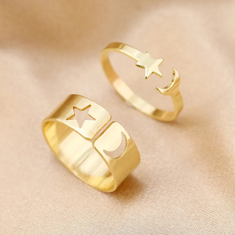 unique-couple-wedding-ring-set-gold - Famzoa