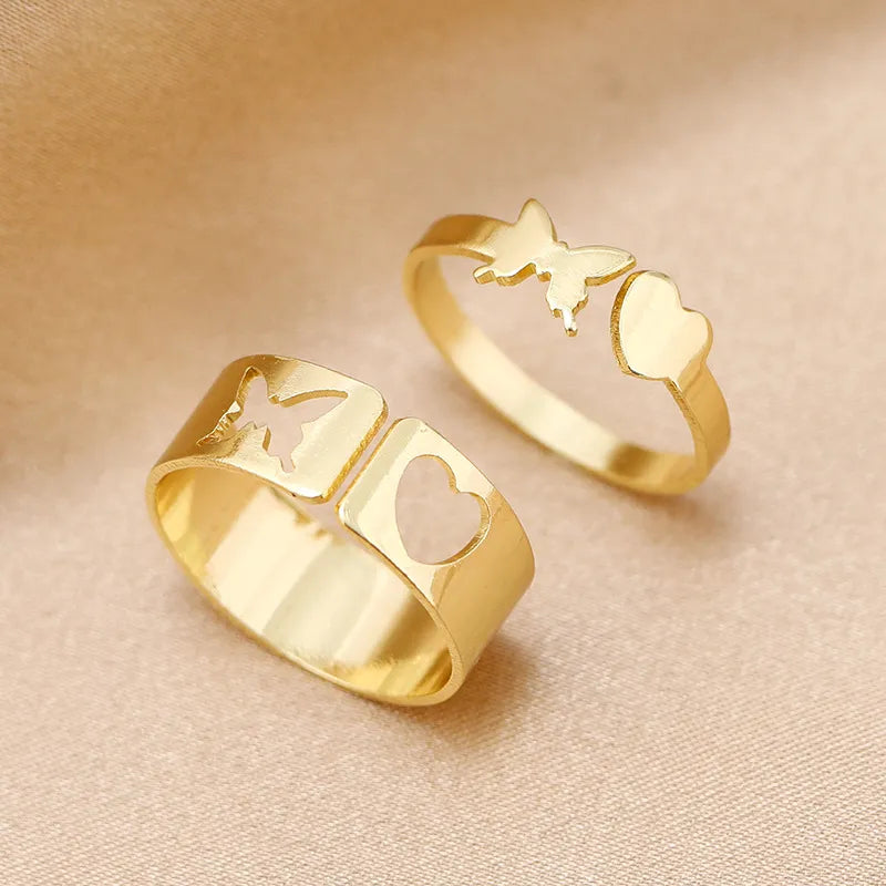 unique-couple-wedding-ring-set-gold - Famzoa