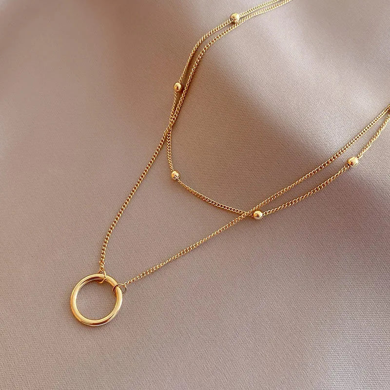 double-layer-necklace-gold