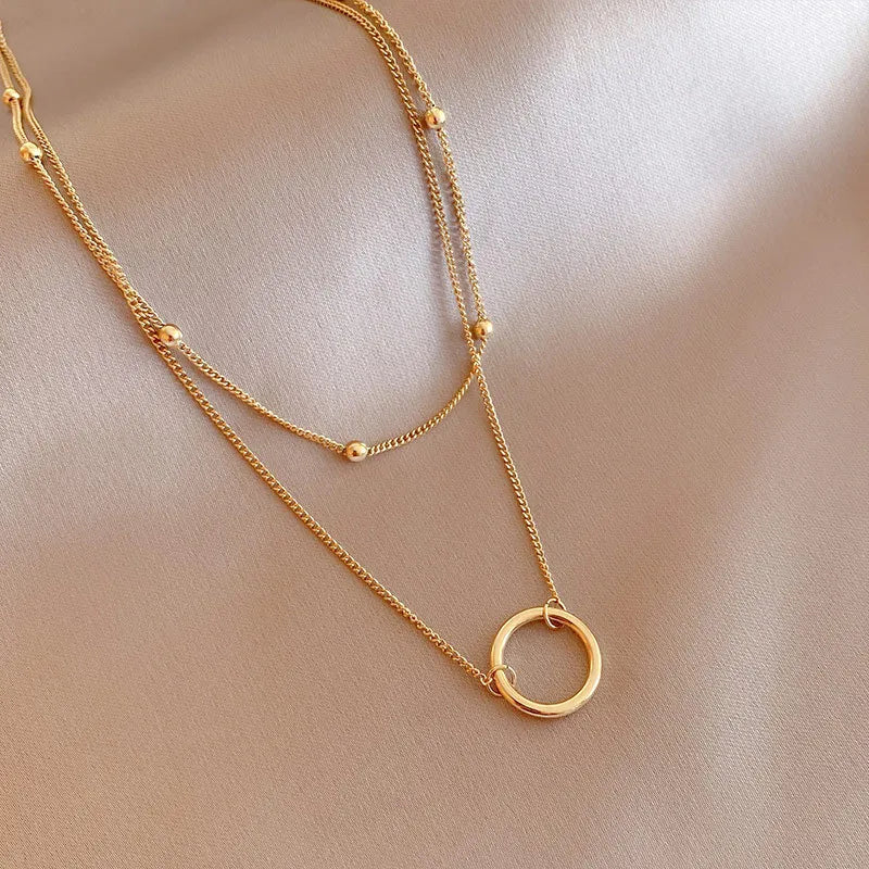 double-layer-necklace-gold